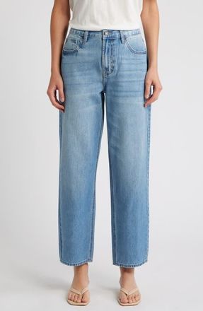Hidden Jeans Relaxed Straight Leg Boyfriend Jeans in Medium Wash at Nordstrom, Size 26
