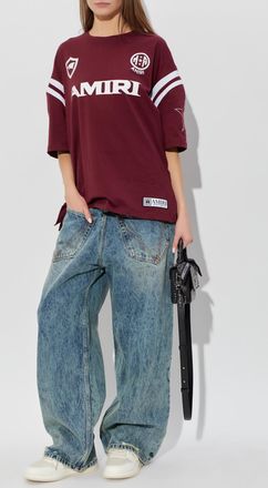 Amiri T-shirt With Logo, Womens, Burgundy