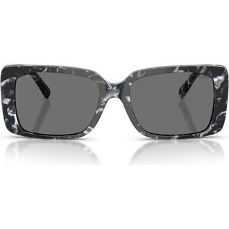 Tiffany & Co. 55mm Polarized Rectangular Sunglasses in Havana Madreperla /Grey Polar at Nordstrom
