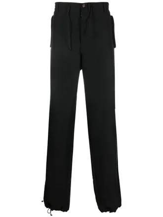 Maison Margiela straight-leg cargo trousers - unisex - Linen/Flax/Cupro/Viscose - 50 - Black