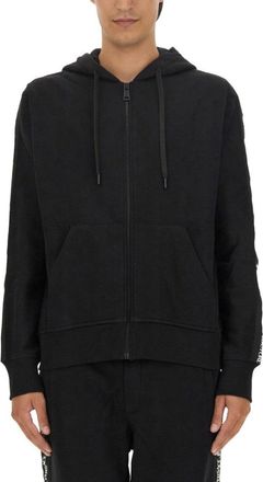 Versace Jeans Couture Full-Zip Hoodie With Adjustable Drawstrings And Subtle Branding