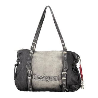 Desigual Bolso Lanuza Denim con Logo Medio - Bags - Mujer - Negro - ONE SIZE
