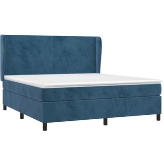 vidaXL Vidaxl - Cama Box Spring Con Colch&oacute;n Terciopelo Azul Oscuro 180x200 Cm