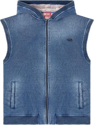 Diesel S-Hakel hoodie met rits en logodetail - Blauw
