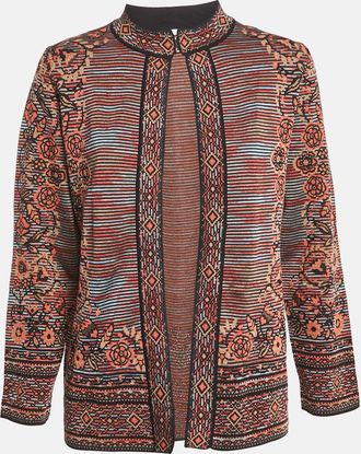 M Missoni Brown Floral Pattern Knit Cardigan