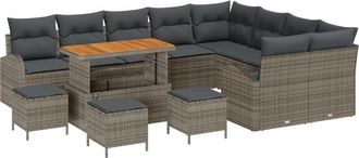 vidaXL Garden Sofa Set with Cushion 13 pcs Grey 110 x 55 x 71 cm Vidaxl