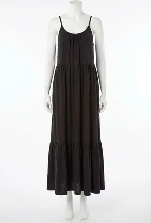 Z Supply Lido Slub Midi Dress In Black