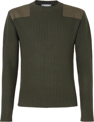 Fendi Su&eacute;ter de lana acanalado - Knitwear - Hombre - Verde - L