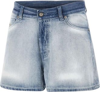 Diesel Korte Broeken, Dames, Blauw, W25, Katoen, De-Helios Shorts
