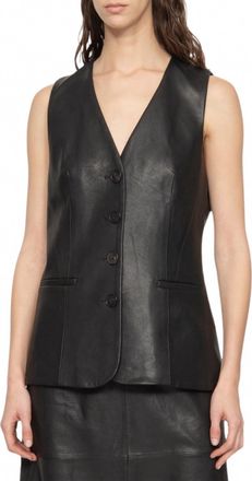 Sea New York Lucie Leather Vest In Black