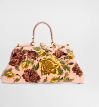 Dolce & Gabbana Medium Grandma Handbag In Velvet Stitch Embroidery - Woman Handbags Multicolor Onesize