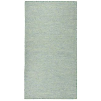 Berkfield Home Outdoor Flatweave Rug 140x200 cm Turquoise in Black | Size: Medium