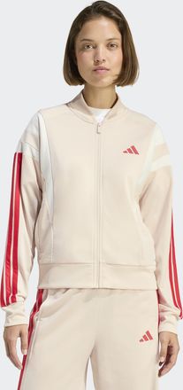 adidas Sweatjacke ADIDAS SPORTSWEAR 3S FASHION TRACK, Damen, Gr. XXL, crystal linen, pure ruby, Obermaterial: 100% Polyester, normal, angesetztes B&uuml;ndchen, S
