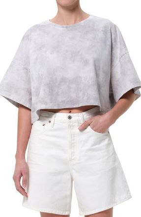 A Gold E Arli Oversize Cotton Crop T-Shirt in Turbine at Nordstrom, Size X-Small