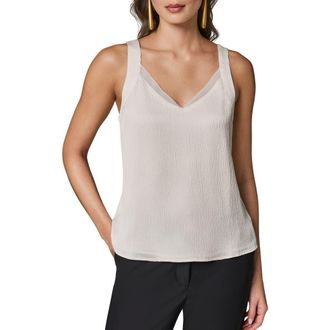 DKNY Chiffon Trim Shell Top in Cream at Nordstrom, Size X-Large