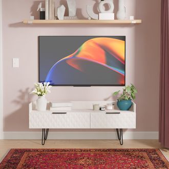 Lewis's Harlequin 2 Drawer Coffee TV Unit in Kashmir Matt - Ready Assembled - Lewiss Home | TJ Hughes