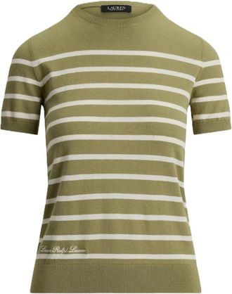 Ralph Lauren Maglione a righe a maniche corte - - Knitwear - Donna - Verde - M