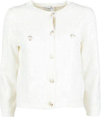 Marella Vest met knopen en pailletten - Wit