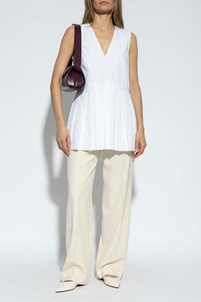 Jil Sander Wool Wide-leg Trousers, Womens, Cream