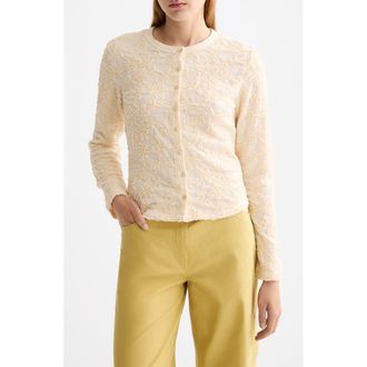 Scotch & Soda Soutache Detail Knit Button-Up Shirt in Eggnog at Nordstrom, Size X-Small