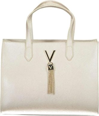 Valentino Tassen, Dames, Grijs, ONE Size, Tote Bag met Kwastaccent