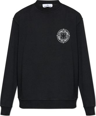 Stone Island Sweatshirt met bedrukt logo - Heren - Sweatshirts - Zwart - XL - Katoen - Hoodies & sweatvesten