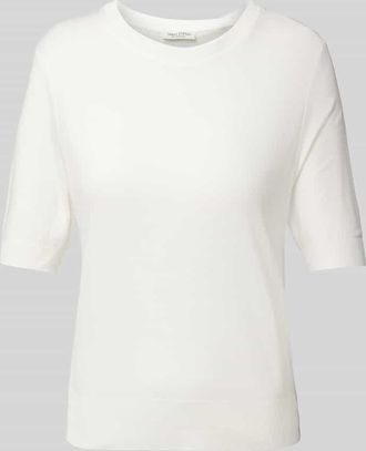 Marc O'Polo Regular Fit T-Shirt aus Lyocell-Baumwoll-Mix in Feinstrick-Optik in Weiss, Größe L