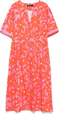 Marc Cain Abito midi con stampa a fiori - Arancione
