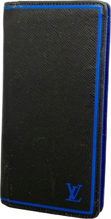 Louis Vuitton Black Blue Long Wallet (Bi-Fold) (Pre-Owned)