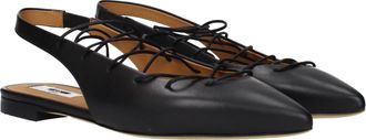 Moschino Womens Black Leather Flats
