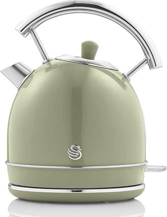 SWAN Sk14630gneu Retro Hervidor Agua El&eacute;ctrico, 1,8 L, Resistencia Oculta Acero Inoxidable, Sin Bpa, Inal&aacute;mbrico 3000w Verde