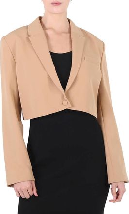 Filles A Papa Ladies Camel Crepe Cropped Tailor Jack