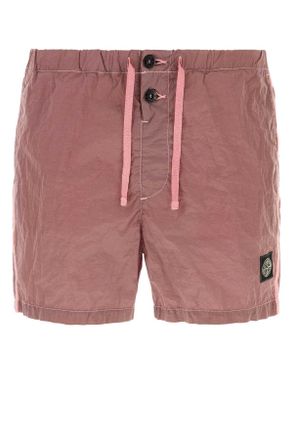 Stone Island Antiqued Pink Nylon Swimming Shorts