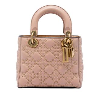 Dior Pre-owned Dior Small Lambskin Cannage Studded Supple Lady Dior Ladies EVBYGEN2A99FQ5S2
