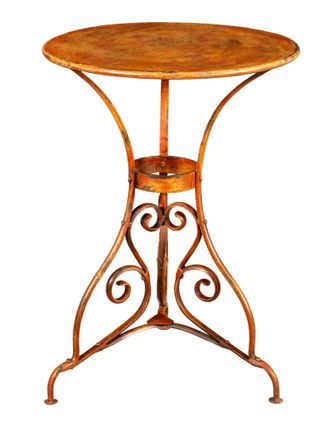 Biscottini International Biscottini - Mesa De Hierro Forjado Con Acabado Rojo Antiguo