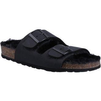 Hush Puppies Jessie Leather Womens Black Slippers - Size UK 7