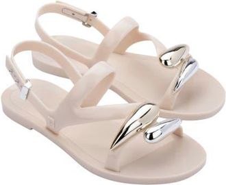 Melissa Iris Slingback Sandal in Beige/Gold at Nordstrom, Size 10