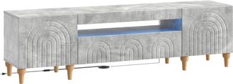 vidaXL Mueble De Tv Led Gris Hormig&oacute;n Madera De Ingenier&iacute;a Vidaxl