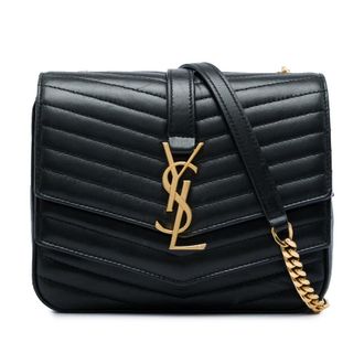 Saint Laurent Pre-owned Saint Laurent Small Chevron Lambskin Monogram Sulpice Bag Ladies E2JZ21JH6AGH32HQ