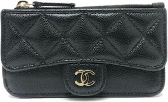 Chanel Tweedehands leren portemonnees - Dames - Vintage Accessoires - Zwart - ONE Size - Vintage