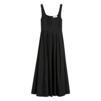 Sportmax Sportmax, Midi Dresses, female, Black, Size: 2XS Washed Cotton Canvas Dress