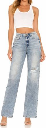 SER.O.YA High Rise Straight Leg Jeans In Light Wash