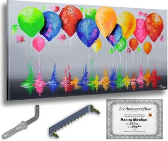 OEM Monica Mirafiori 100% Pintado A Mano Cuadro 99 Globos 140x70cm Cuadro Pintado A Mano Pintura Acr&iacute;lica Cuadro Acr&iacute;lico De Gran Tama&ntilde;o Arte Moderno Cuad