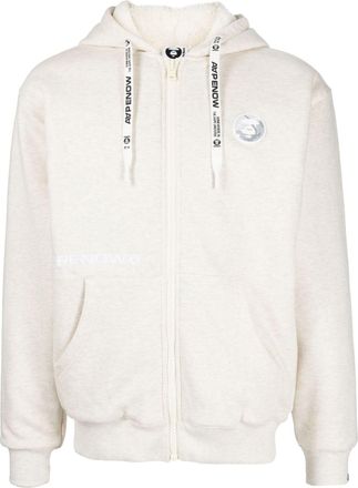 Aape By A Bathing Ape logo-appliqué hooded jacket - men - Cotton/Polyester/Polyester/Polyester/Polyester - M - White