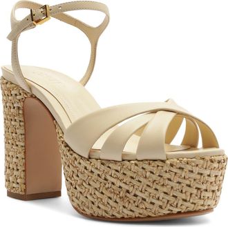 Schutz Keefa Ankle Strap Sandal in Egg Shell at Nordstrom, Size 10.5