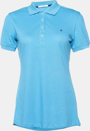 Carolina Herrera Blue Cotton Pique Polo T-Shirt