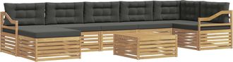 vidaXL Conjunto De Sof&aacute;s De Exterior 8 Uds. Blanco Y Antracita Vidaxl