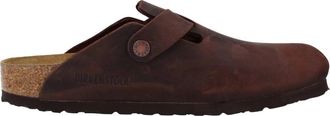 Birkenstock Boston NU Mules - Dames - Slip ons - Bruin - 38 EU - Leer - Schoenen