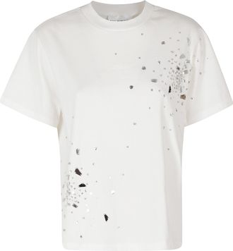 Des_Phemmes Helmut White Reflective Cropped T-Shirt