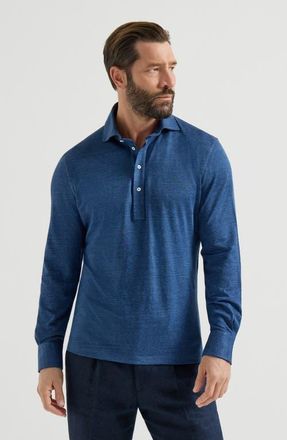 Brunello Cucinelli Jersey polo shirt in Denim at Nordstrom, Size 4X-Large Eu